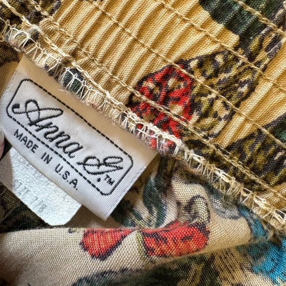 Vintage Anna G Orange Cream Pleated A-Line Skirt - Picture 15 of 15